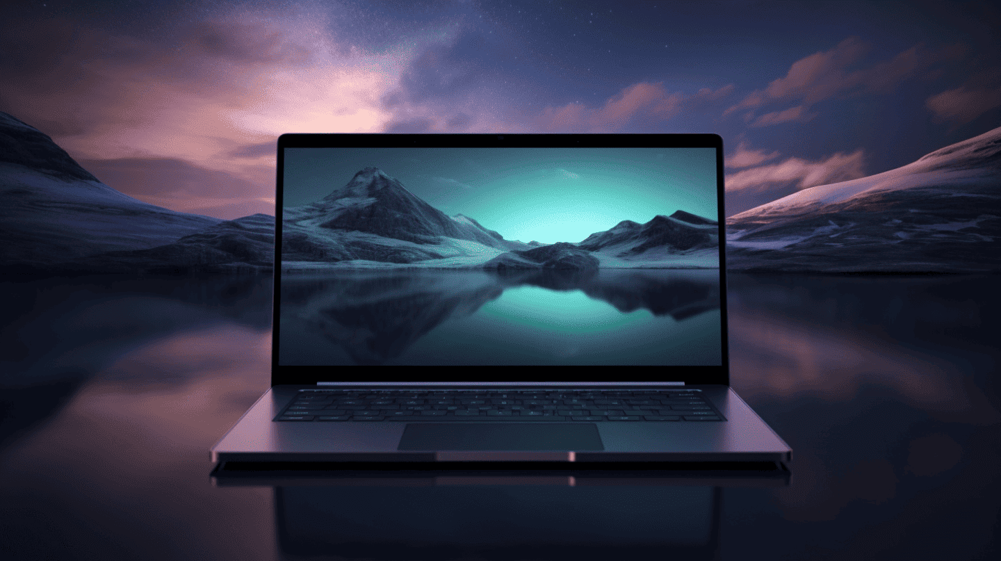 Notebook with mountain backgrounds