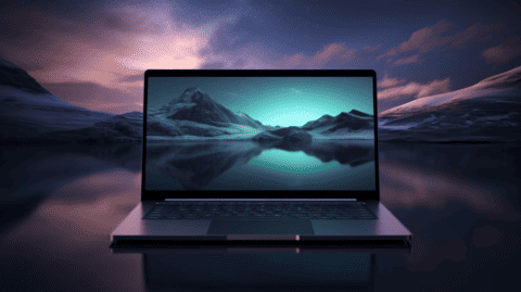 Notebook with mountain backgrounds